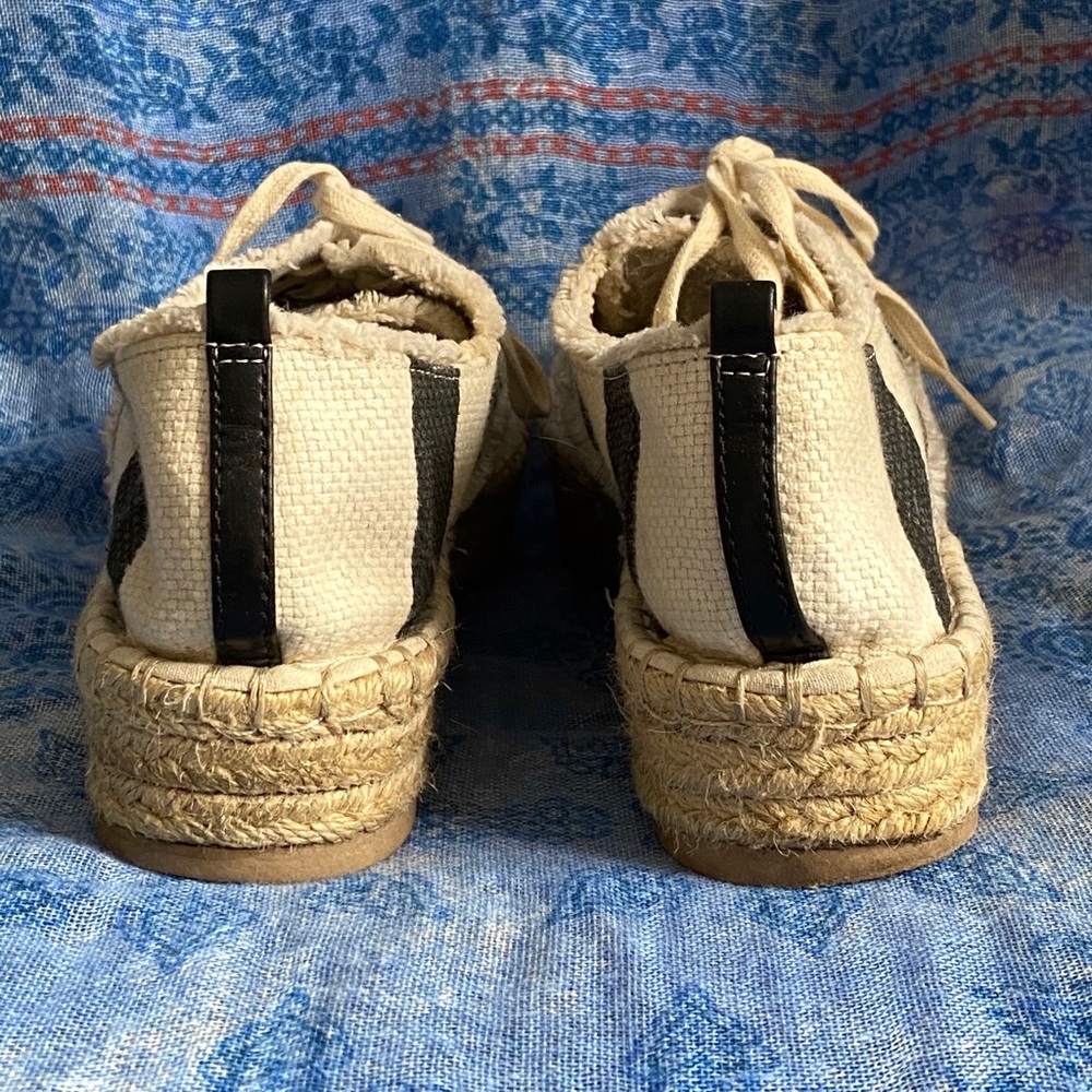 SOLD DV Platform Frayed Striped Espadrille Shoes - Picture 9 of 15